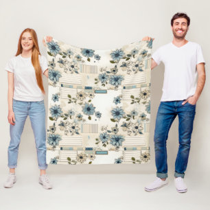 Floral Pattern Fleece Deken