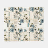 Floral Pattern Fleece Deken (Voorkant (Horizontaal))