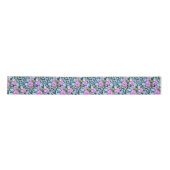 Floral Pattern Flowers in Full Bloom Blue Paars Lint (Voorkant)