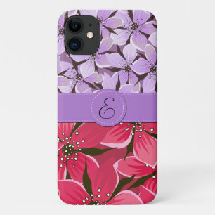 Floral Pattern, Flowers Patroon, Monogram iPhone 11 Hoesje