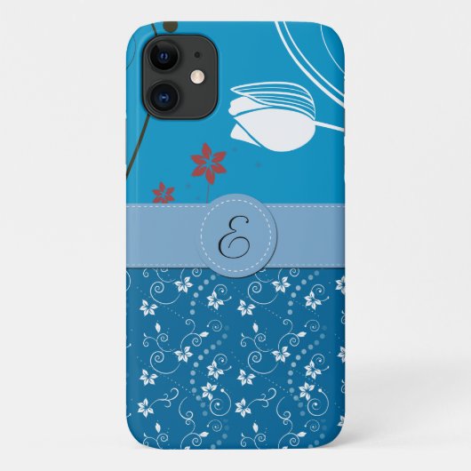 Floral Pattern, Flowers Patroon, Monogram Case-Mate iPhone Case (Achterkant)
