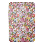 Floral Pattern Foliage Birds Butterflies Peony Badmat (Voorkant Verticaal)
