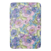 Floral Pattern Foliage Flowers Rozen Vergeet-me-no Badmat (Voorkant Verticaal)