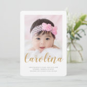 Floral Pattern Foto Birth Aankondiging (Staand voorkant)