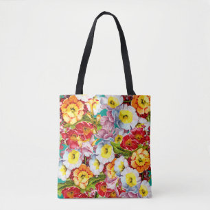  Floral Pattern  Girly Blauwgroen Primrose Draagtas