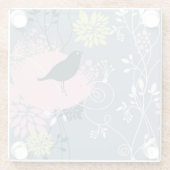 Floral Pattern Glazen Onderzetter (Achterkant)