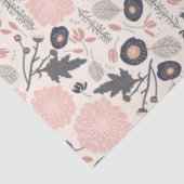 Floral Pattern Gray Pink Black Tissuepapier (Detail)