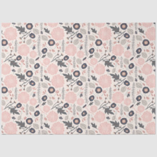 Floral Pattern Gray Pink Black Tissuepapier