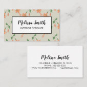 Floral Pattern Green Visitekaartje (Voorkant / Achterkant)