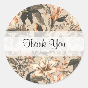  Floral Pattern Hartelijk dank voor uw ronde Stick Ronde Sticker