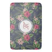 Floral Pattern Hibiscus Monogram Bath Mat (Voorkant Verticaal)
