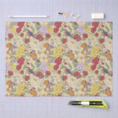 Floral Pattern Hydrangea Lila Bluebell Birds Tissuepapier (Craft)