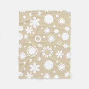 Floral Pattern in beige Fleece Deken