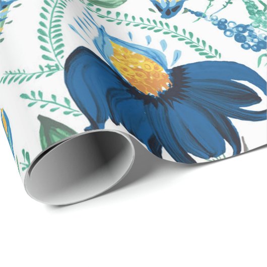 Floral Pattern in Oekraïense Folk Painting Style Cadeaupapier (Rol Hoek)