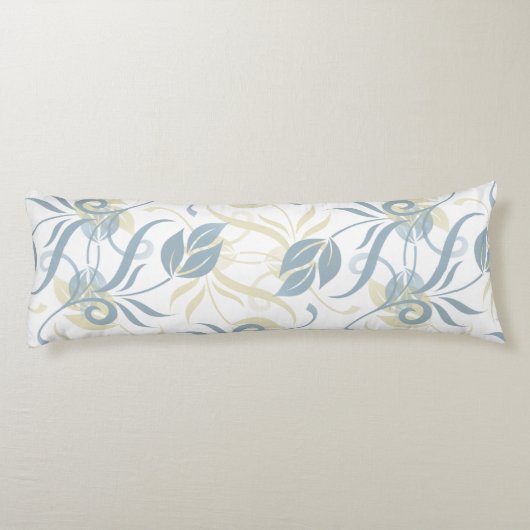 Floral Pattern in Slate Blue Lichaamskussen (Achterkant)