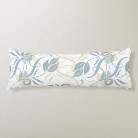 Floral Pattern in Slate Blue Lichaamskussen (Voorkant)