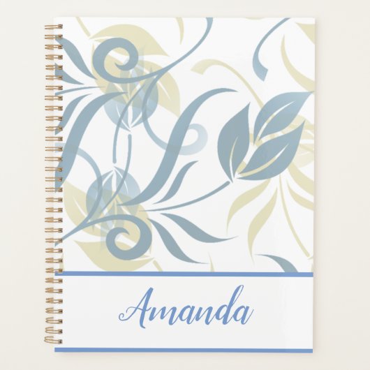 Floral Pattern in Slate Blue Planner (Voorkant)