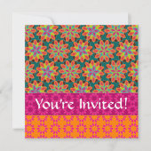Floral Pattern Invitation Kaart (Voorkant)