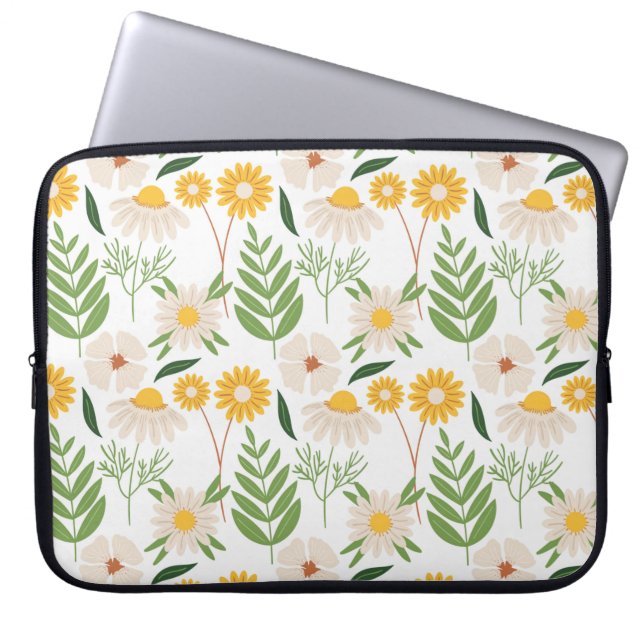 Floral Pattern Laptop Sleeve (Voorkant)