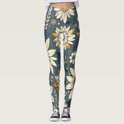  Floral Pattern Leggings (Voorkant)