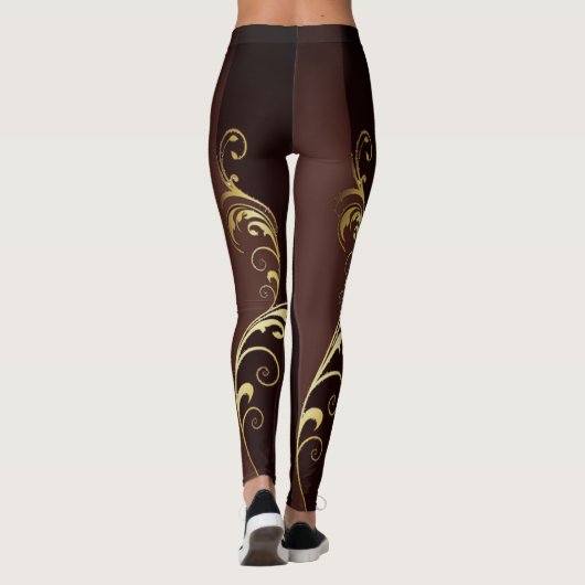  Floral Pattern-Leggings Leggings (Achterkant)