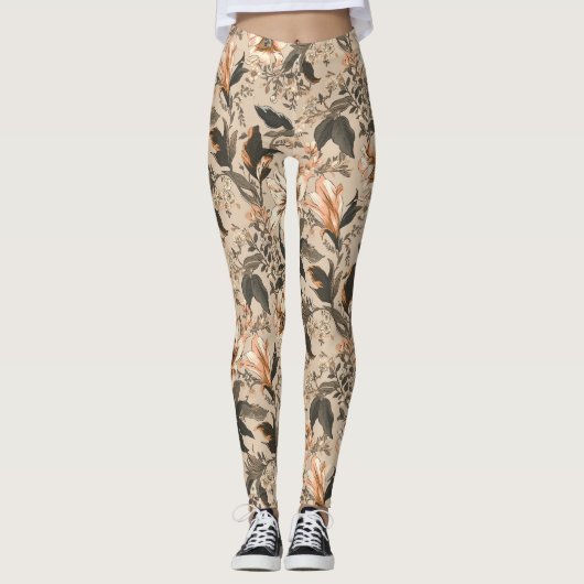  Floral Pattern-Leggings Leggings (Voorkant)