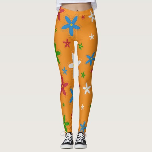 Floral Pattern-Leggings Leggings (Voorkant)