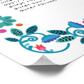 Floral Pattern Lijst Mexican Wedding Seating Chart Poster (Hoek)