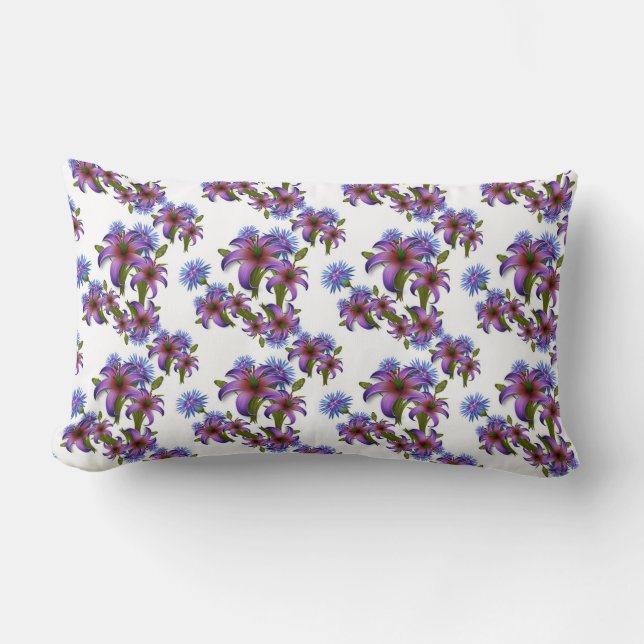 Floral Pattern Lumbar Pillow Kussen (Voorkant)