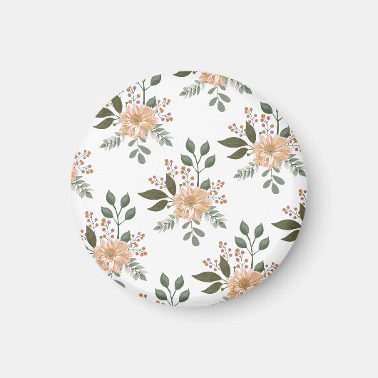 Floral Pattern Magnet Magneet (Voorkant)