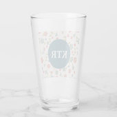 Floral Pattern met Monogram Glass Tumbler (Achterkant)