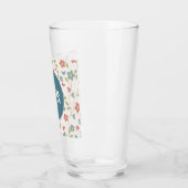 Floral Pattern met Monogram Glass Tumbler (Links)