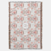  Floral Pattern Monogram T Blanket Deken (Voorkant Verticaal)