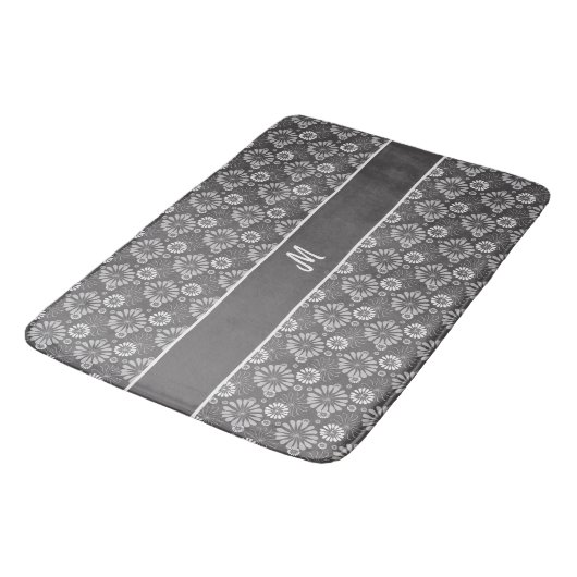 Floral Pattern Monogrammed Badmat (Gekanteld)