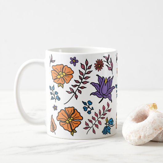 Floral Pattern Mug (Avec donut)