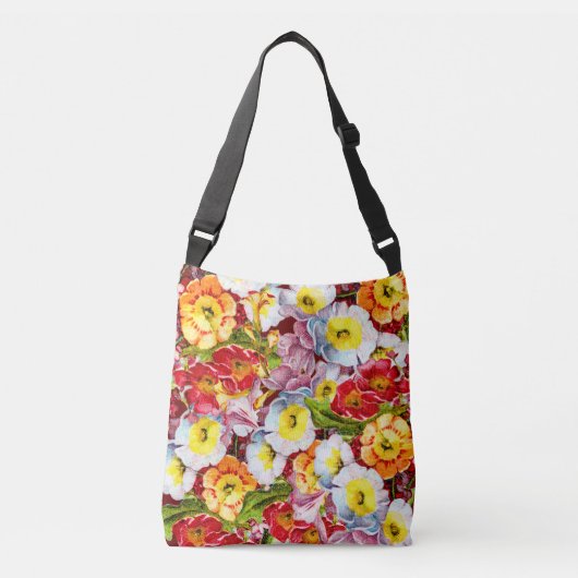 Floral Pattern Nice Spring Primrose Crossbody Tas (Voorkant)