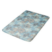 Floral Pattern on Blue Background Badmat (Gekanteld)
