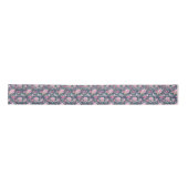 Floral Pattern on Stripe Rozen Foliage Pink Paars Lint (Voorkant)