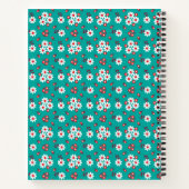 Floral Pattern op Aqua Sketch Notitieboek (Achterkant)
