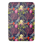 Floral Pattern Paradise Birds and Blooming Trees Badmat (Voorkant Verticaal)