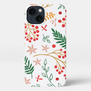 Floral Pattern Personalized Trendy Hoesje-Mate iPhone 13 Hoesje