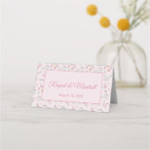Floral Pattern Pink Folded Place Card (Achterkant)