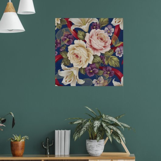 Floral Pattern Poster (Woonkamer 1)