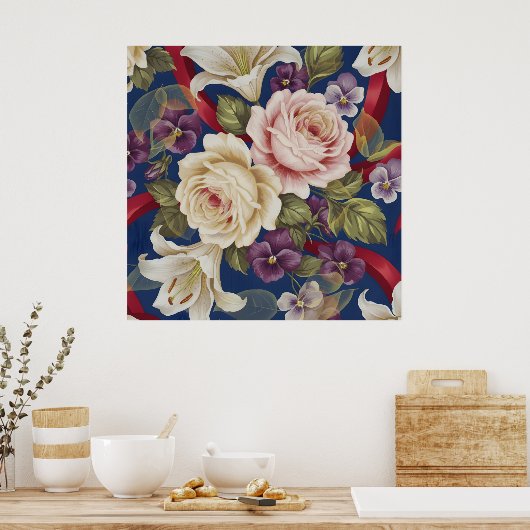 Floral Pattern Poster (Keuken)