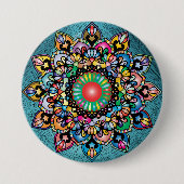 Floral Pattern Ronde Button 7,6 Cm (Voorkant)