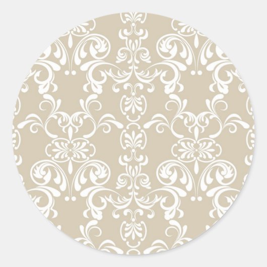 Floral Pattern Ronde Sticker (Voorkant)