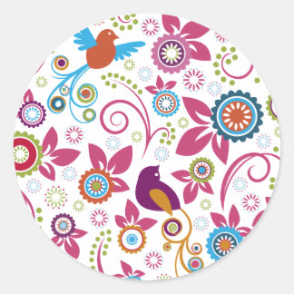 Floral Pattern Ronde Sticker