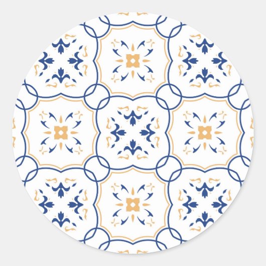 Floral Pattern Ronde Sticker (Voorkant)