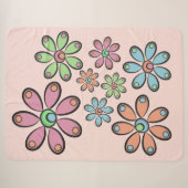 Floral Pattern Sherpa Blanket Deken (Voorkant (horizontaal))