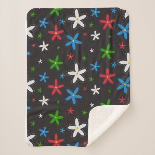 Floral Pattern Sherpa Deken (Voorkant)